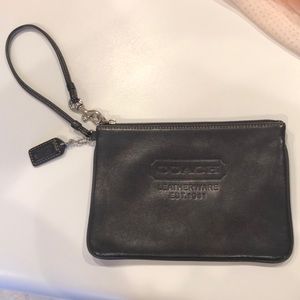 COACH black leather wristlet